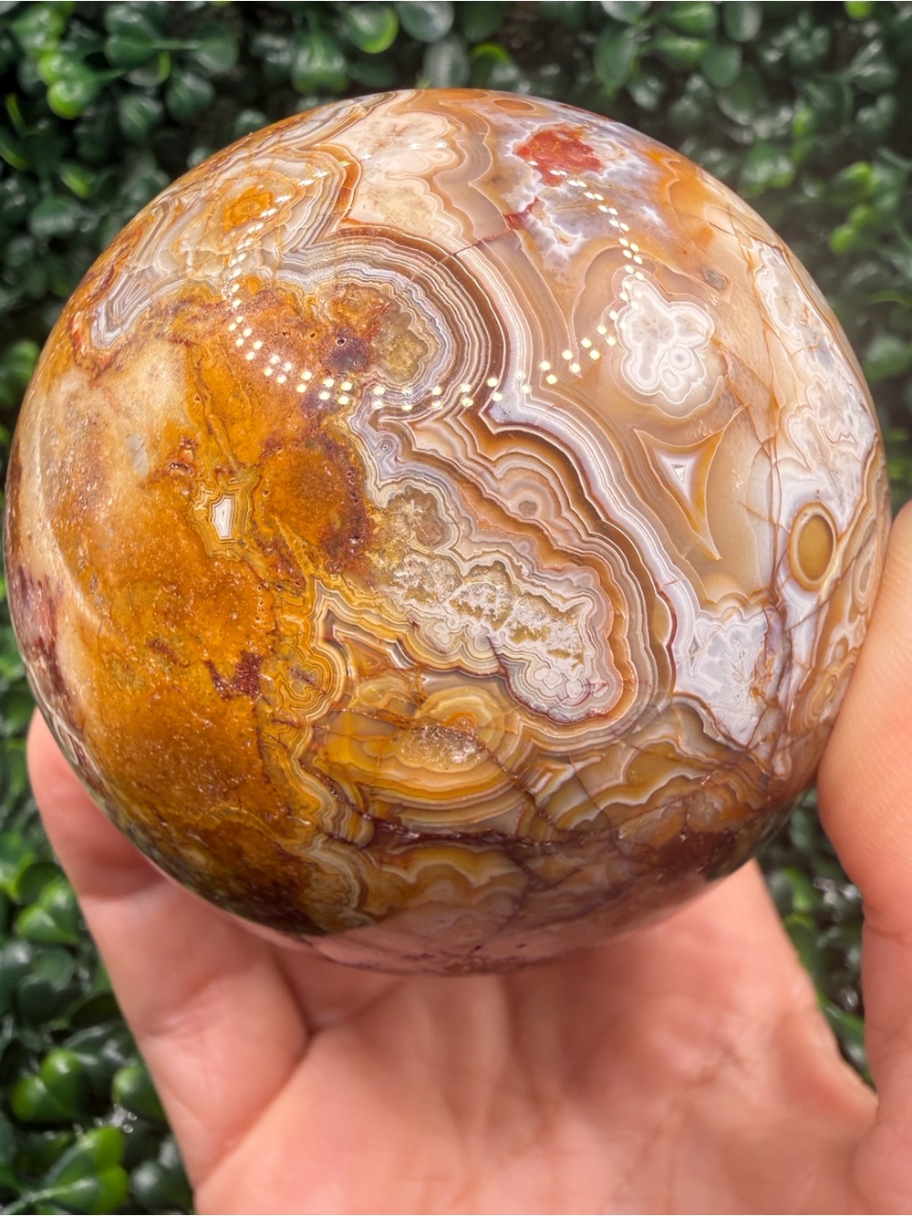 STUNNING LAGUNA LACE AGATE SPHERE 75mm - Picture 4 of 13